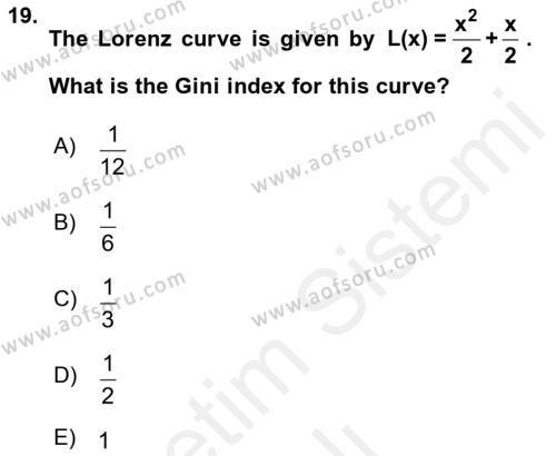 Mathematics 2 Dersi 2017 - 2018 Yılı (Vize) Ara Sınavı 19. Soru