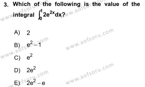 Mathematics 2 Dersi 2017 - 2018 Yılı (Vize) Ara Sınavı 3. Soru