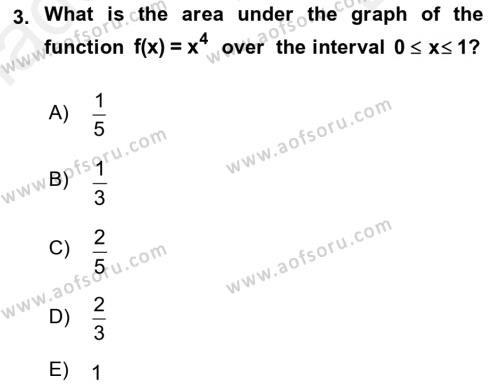 Mathematics 2 Dersi 2017 - 2018 Yılı (Final) Dönem Sonu Sınavı 3. Soru