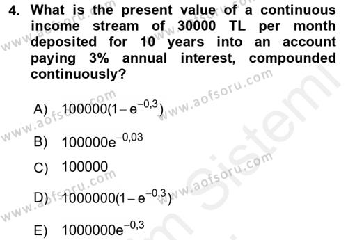 Mathematics 2 Dersi 2017 - 2018 Yılı (Final) Dönem Sonu Sınavı 4. Soru