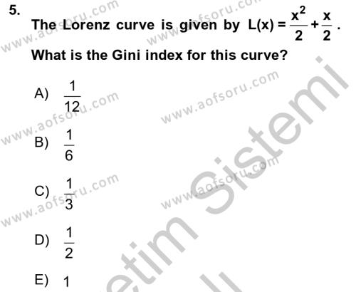 Mathematics 2 Dersi 2018 - 2019 Yılı Yaz Okulu Sınavı 5. Soru