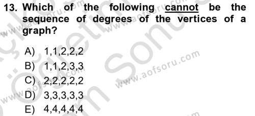 Mathematics 2 Dersi 2021 - 2022 Yılı (Final) Dönem Sonu Sınavı 13. Soru