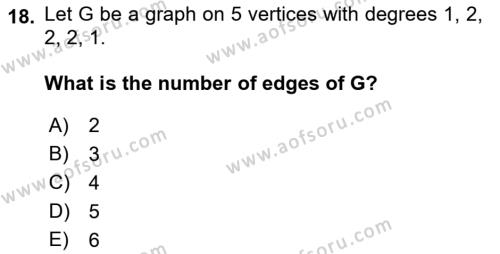 Mathematics 2 Dersi 2021 - 2022 Yılı Yaz Okulu Sınavı 18. Soru