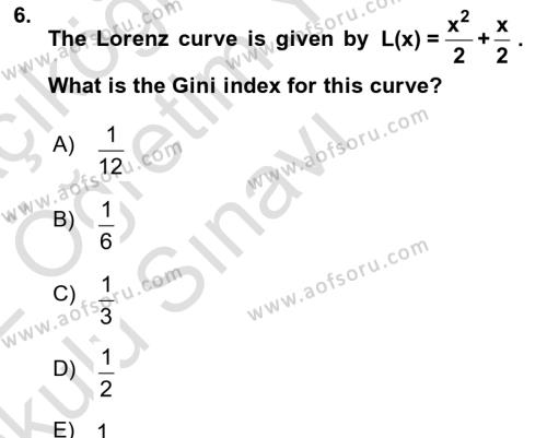 Mathematics 2 Dersi 2021 - 2022 Yılı Yaz Okulu Sınavı 6. Soru