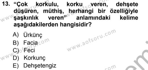 Haber Yazma Teknikleri Dersi 2012 - 2013 Yılı (Vize) Ara Sınavı 13. Soru