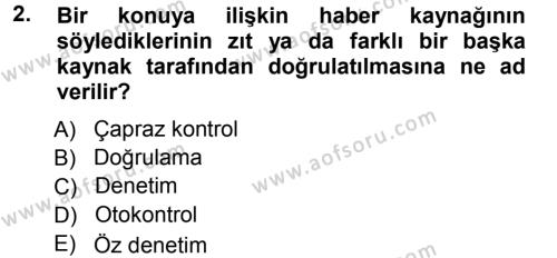 Haber Yazma Teknikleri Dersi 2012 - 2013 Yılı (Vize) Ara Sınavı 2. Soru