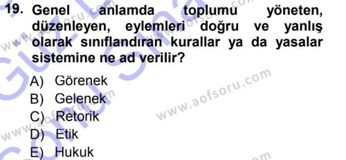 Haber Yazma Teknikleri Dersi 2012 - 2013 Yılı (Final) Dönem Sonu Sınavı 19. Soru