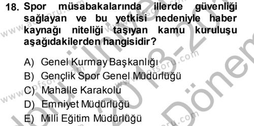 Haber Türleri Dersi 2013 - 2014 Yılı (Final) Dönem Sonu Sınavı 18. Soru