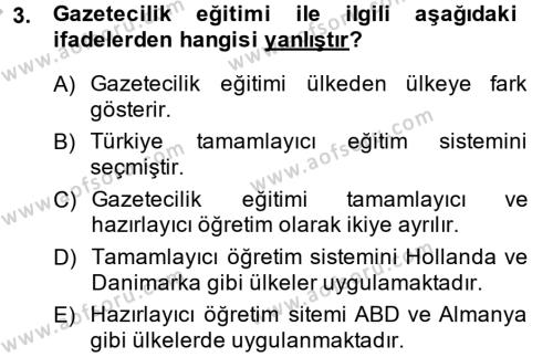 Haber Türleri Dersi 2014 - 2015 Yılı (Vize) Ara Sınavı 3. Soru