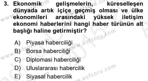 Haber Türleri Dersi 2015 - 2016 Yılı (Vize) Ara Sınavı 3. Soru