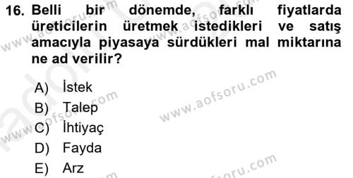 Medya Ekonomisi ve İşletmeciliği Dersi 2017 - 2018 Yılı 3 Ders Sınavı 16. Soru