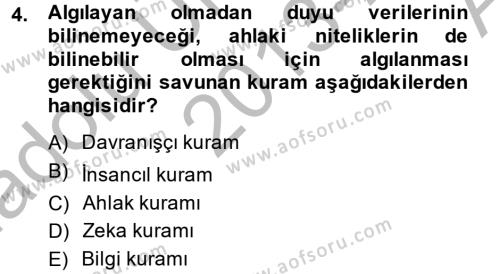 Medya ve Etik Dersi 2013 - 2014 Yılı (Vize) Ara Sınavı 4. Soru