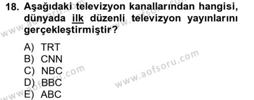 Medya ve Reklam Dersi 2012 - 2013 Yılı (Final) Dönem Sonu Sınavı 18. Soru