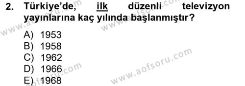 Medya ve Reklam Dersi 2012 - 2013 Yılı (Final) Dönem Sonu Sınavı 2. Soru