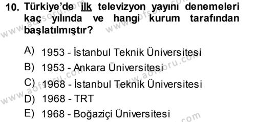 Medya ve Reklam Dersi 2013 - 2014 Yılı (Final) Dönem Sonu Sınavı 10. Soru