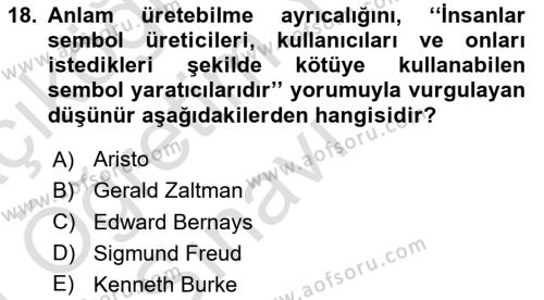 Medyada Dil Kullanımı Dersi 2020 - 2021 Yılı Yaz Okulu Sınavı 18. Soru