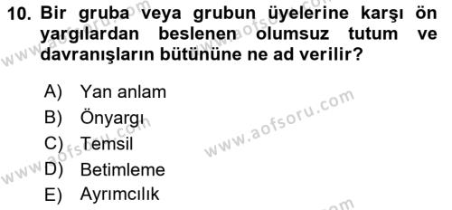 Medyada Dil Kullanımı Dersi 2022 - 2023 Yılı Yaz Okulu Sınavı 10. Soru