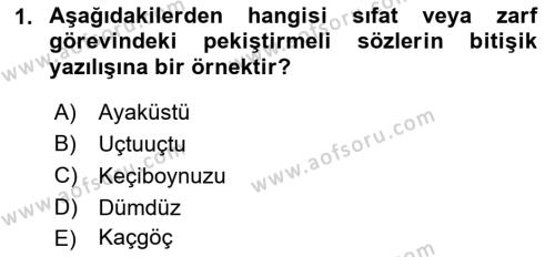 Medyada Dil Kullanımı Dersi 2023 - 2024 Yılı (Vize) Ara Sınavı 1. Soru