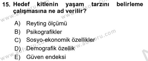 Medyada Dil Kullanımı Dersi 2023 - 2024 Yılı (Vize) Ara Sınavı 15. Soru