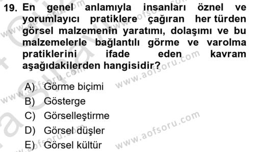 Medyada Dil Kullanımı Dersi 2023 - 2024 Yılı (Vize) Ara Sınavı 19. Soru