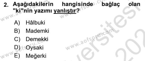 Medyada Dil Kullanımı Dersi 2023 - 2024 Yılı (Vize) Ara Sınavı 2. Soru