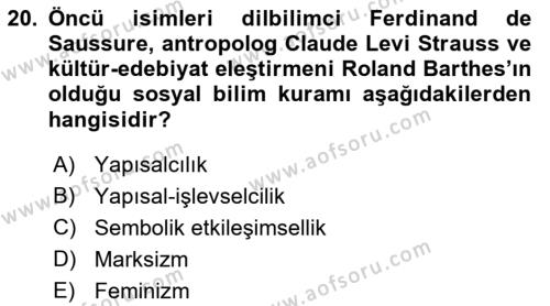 Medyada Dil Kullanımı Dersi 2023 - 2024 Yılı (Vize) Ara Sınavı 20. Soru