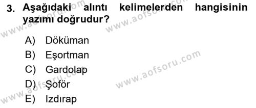 Medyada Dil Kullanımı Dersi 2023 - 2024 Yılı (Vize) Ara Sınavı 3. Soru