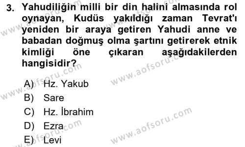 Mitoloji ve Din Dersi 2022 - 2023 Yılı (Final) Dönem Sonu Sınavı 3. Soru