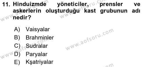 Mitoloji ve Din Dersi 2023 - 2024 Yılı (Final) Dönem Sonu Sınavı 11. Soru