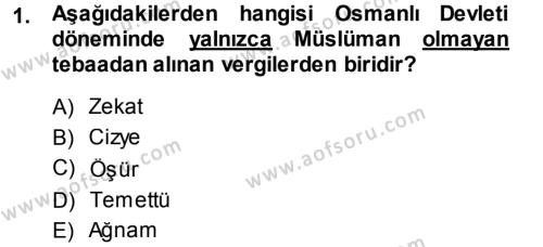 Türk Vergi Sistemi Dersi 2013 - 2014 Yılı (Vize) Ara Sınavı 1. Soru