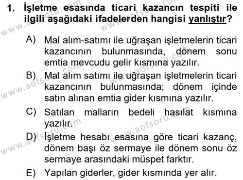 Türk Vergi Sistemi Dersi 2015 - 2016 Yılı (Vize) Ara Sınavı 1. Soru