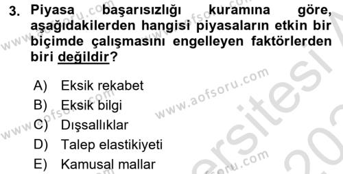 Kamu Maliyesi Dersi 2023 - 2024 Yılı Yaz Okulu Sınavı 3. Soru