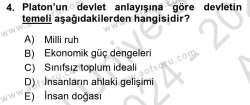 Kamu Maliyesi Dersi 2024 - 2025 Yılı (Vize) Ara Sınavı 4. Soru