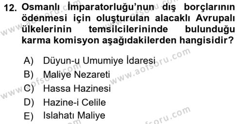 Devlet Bütçesi Dersi 2021 - 2022 Yılı (Vize) Ara Sınavı 12. Soru