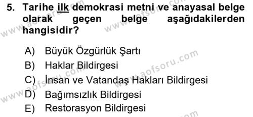 Devlet Bütçesi Dersi 2023 - 2024 Yılı Yaz Okulu Sınavı 5. Soru