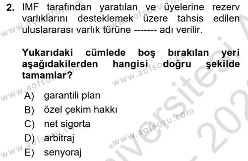 Devlet Borçları Dersi 2022 - 2023 Yılı (Vize) Ara Sınavı 2. Soru