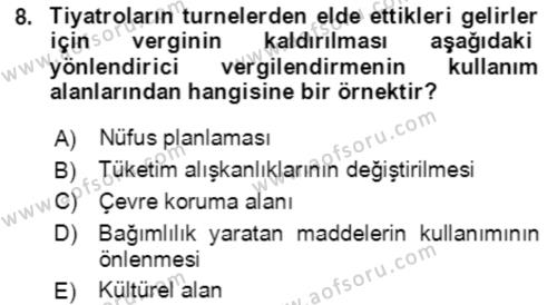 Vergi Planlaması Dersi 2021 - 2022 Yılı (Vize) Ara Sınavı 8. Soru