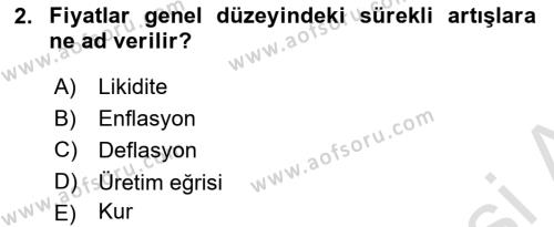 Menkul Kıymet Yatırımları Dersi 2021 - 2022 Yılı (Final) Dönem Sonu Sınavı 2. Soru