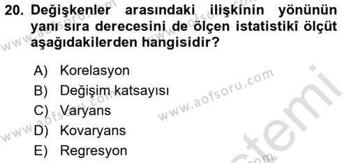 Menkul Kıymet Yatırımları Dersi 2023 - 2024 Yılı Yaz Okulu Sınavı 20. Soru