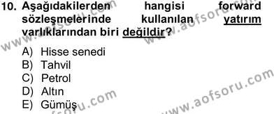 Türev Araçlar Dersi 2012 - 2013 Yılı (Vize) Ara Sınavı 10. Soru
