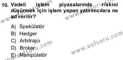 Türev Araçlar Dersi 2013 - 2014 Yılı (Vize) Ara Sınavı 10. Soru