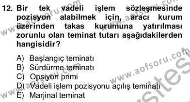 Türev Araçlar Dersi 2013 - 2014 Yılı (Vize) Ara Sınavı 12. Soru