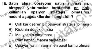Türev Araçlar Dersi 2013 - 2014 Yılı (Vize) Ara Sınavı 16. Soru