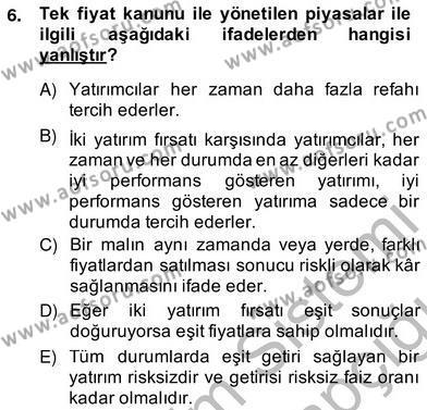 Türev Araçlar Dersi 2013 - 2014 Yılı (Vize) Ara Sınavı 6. Soru