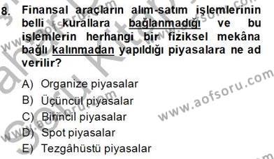 Türev Araçlar Dersi 2014 - 2015 Yılı (Vize) Ara Sınavı 8. Soru