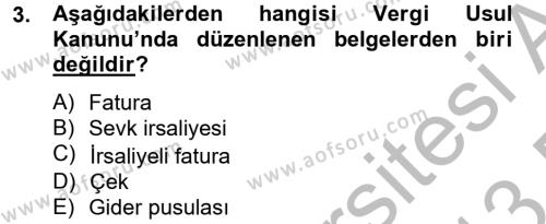Ön Muhasebe Yazılımları Ve Kullanımı Dersi 2012 - 2013 Yılı (Final) Dönem Sonu Sınavı 3. Soru