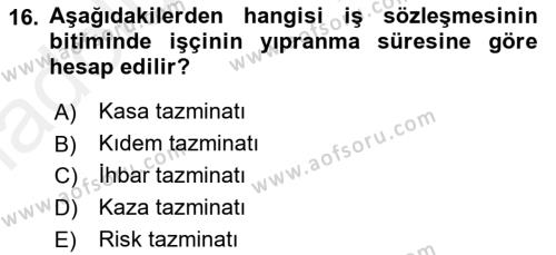 Ön Muhasebe Yazılımları Ve Kullanımı Dersi 2017 - 2018 Yılı 3 Ders Sınavı 16. Soru