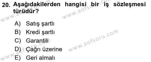 Ön Muhasebe Yazılımları Ve Kullanımı Dersi 2017 - 2018 Yılı 3 Ders Sınavı 20. Soru