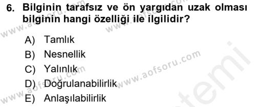 Ön Muhasebe Yazılımları Ve Kullanımı Dersi 2017 - 2018 Yılı 3 Ders Sınavı 6. Soru