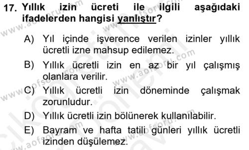 Ön Muhasebe Yazılımları Ve Kullanımı Dersi 2018 - 2019 Yılı (Final) Dönem Sonu Sınavı 17. Soru